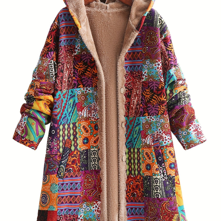 Estella | Patchwork Hooded Fleece Winter Coat