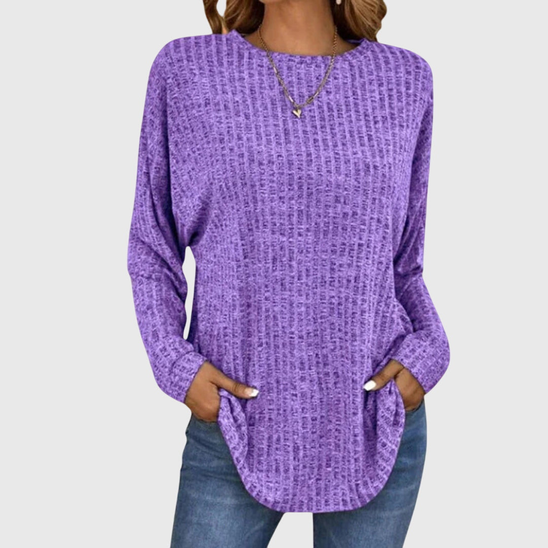 Venetia | Textured Knit Long Sleeve Tunic Top