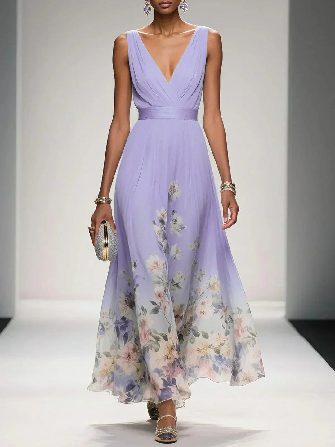 Alecia | Floral Print Midi Dress