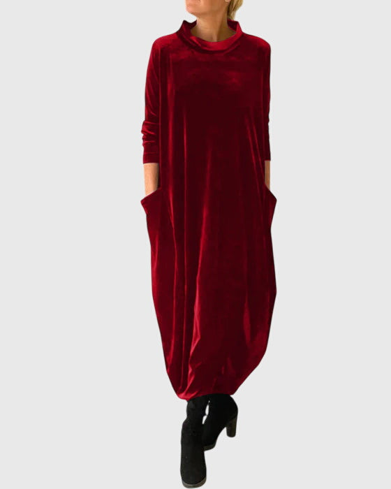 Dixie | Velvet Elegant Midi Dress