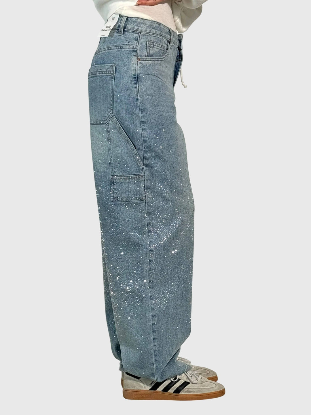 Vanda | Embellished Wide Leg Jeans with Sparkle