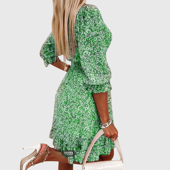 Elena | Floral Puff Sleeve Mini Dress