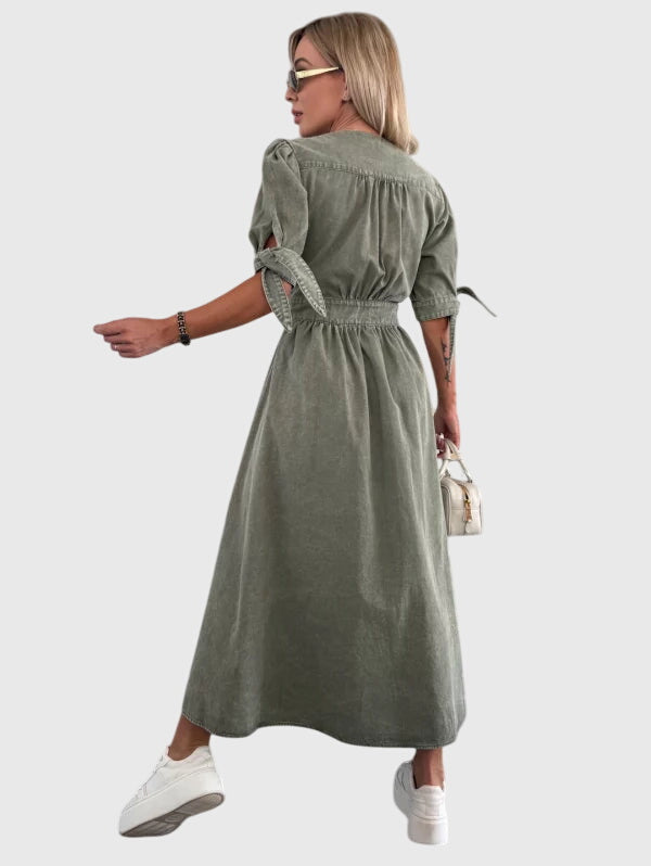 Annamarie | Elegant Denim Midi Dress