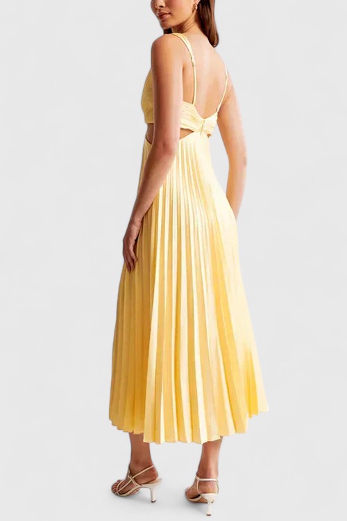 Paloma | Pleated V-Neck Empire Waist Dress