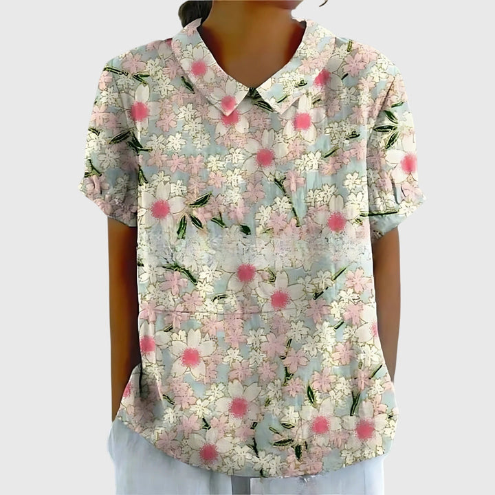 Morag | Floral Print Blouse with Collar