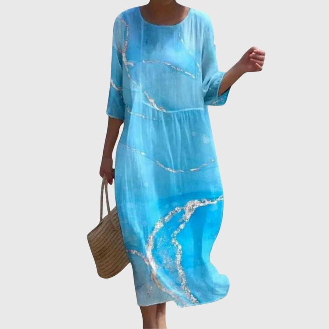 Bellarosa | Floral Midi Dress with 3/4 Sleeves