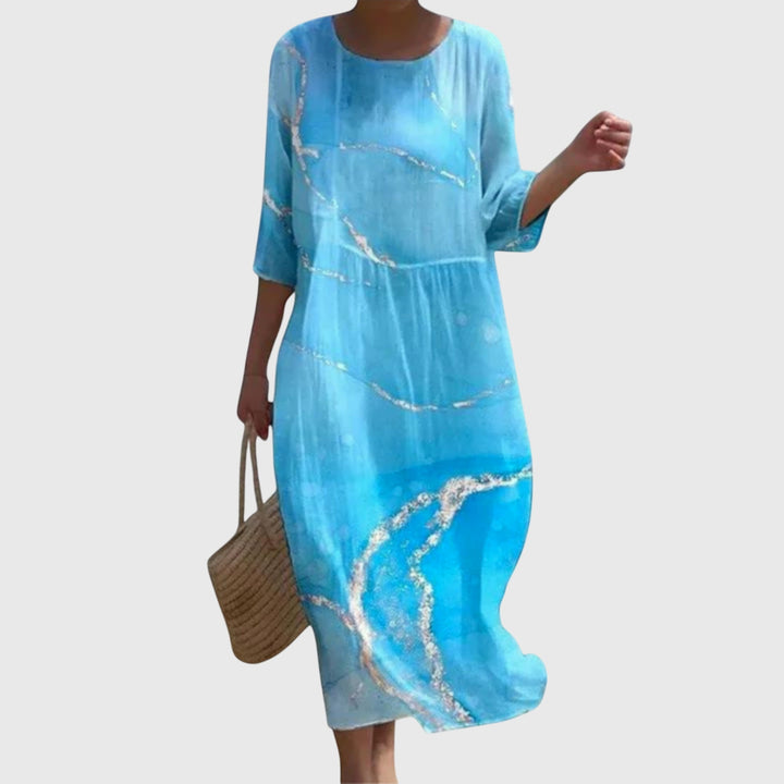 Bellarosa | Floral Midi Dress with 3/4 Sleeves