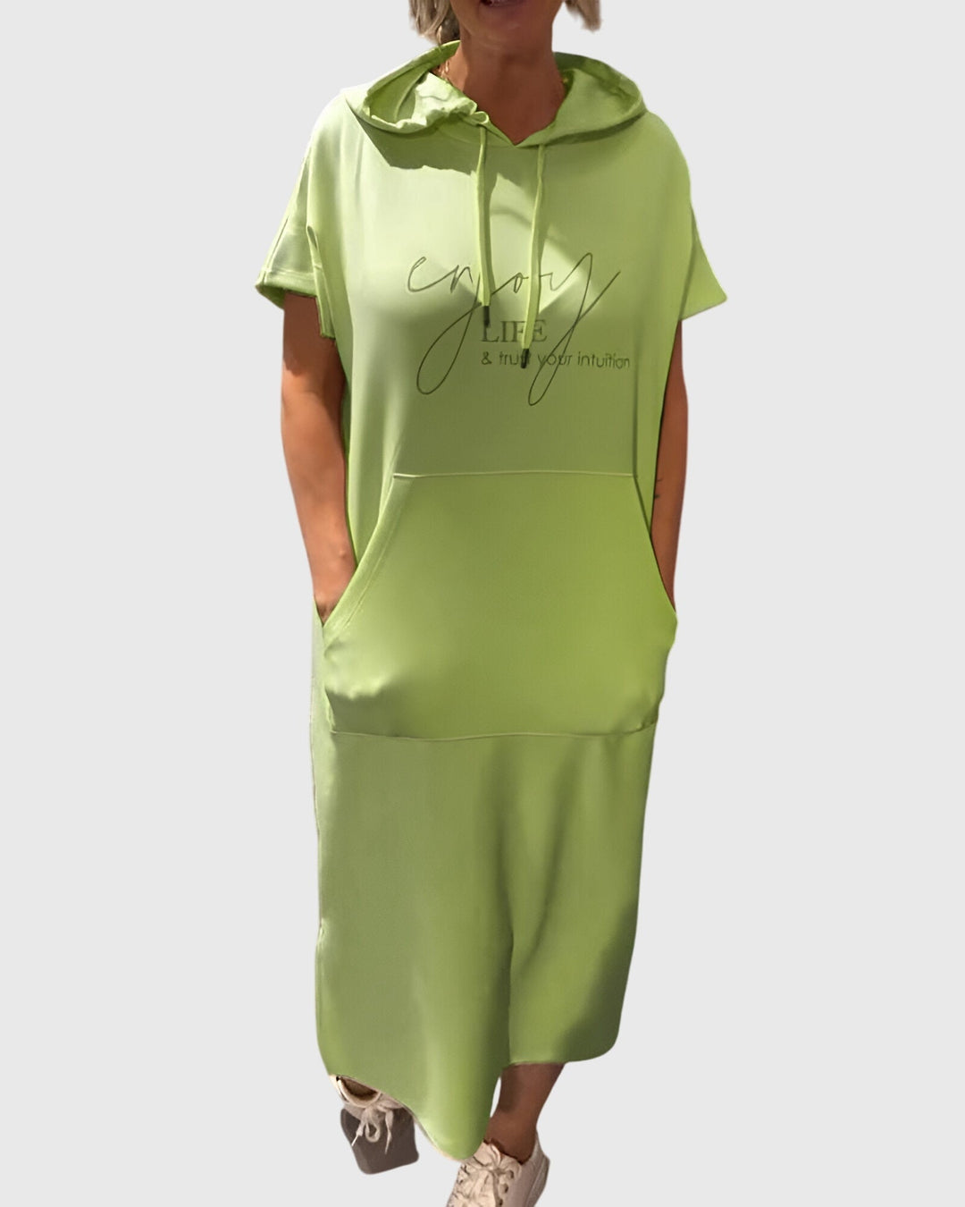 Audreen | Casual Hooded Midi Dress