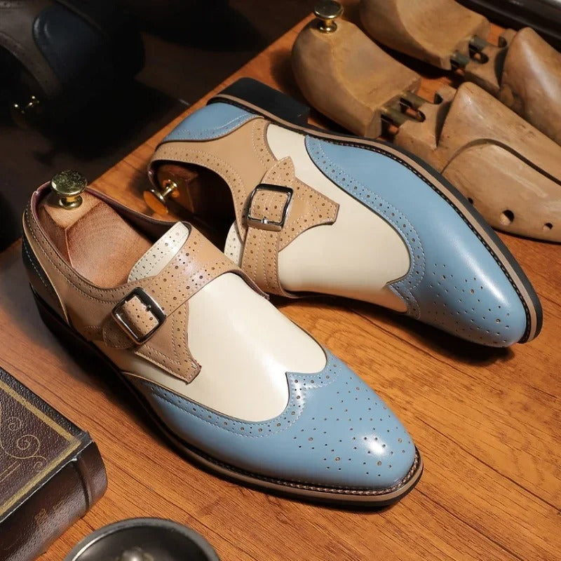 Colton | Two-Tone Monk Strap Shoes