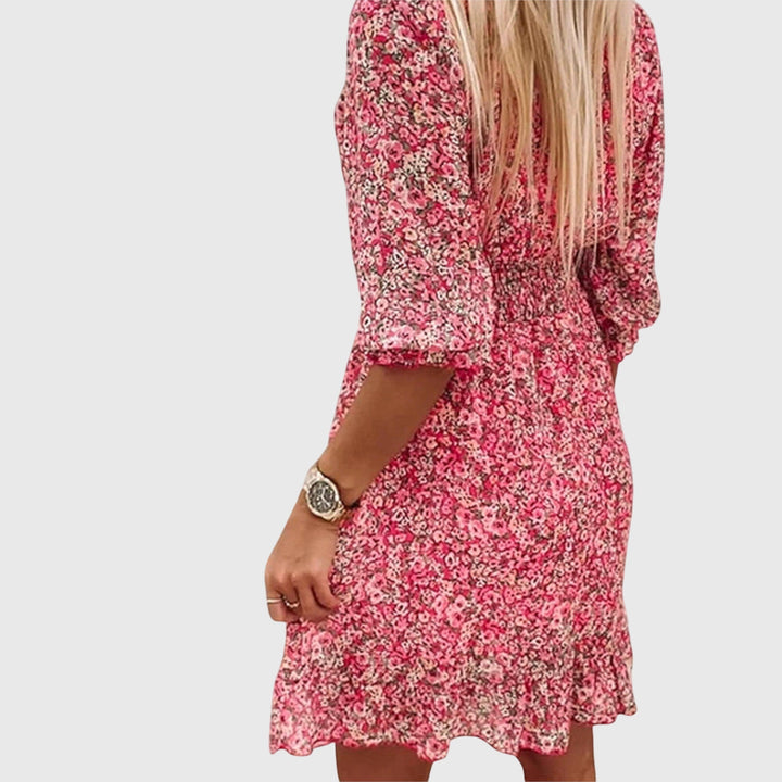 Elena | Floral Puff Sleeve Mini Dress