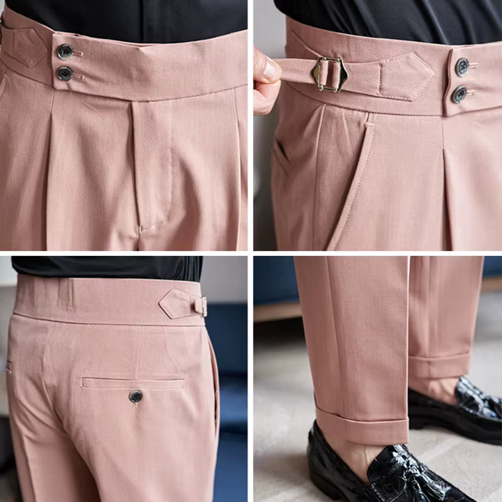 Henrik | Double Pleat High Waist Trousers