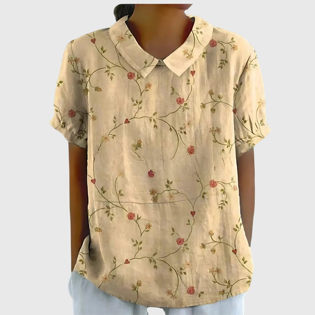 Morag | Floral Print Blouse with Collar