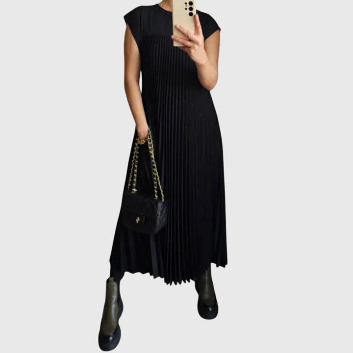 Delphine | Pleated Empire Waist Maxi Dress