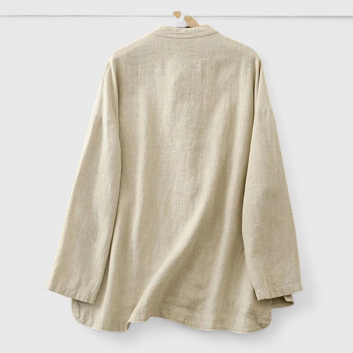 Owena | Oversized Linen Shirt with Long Sleeves