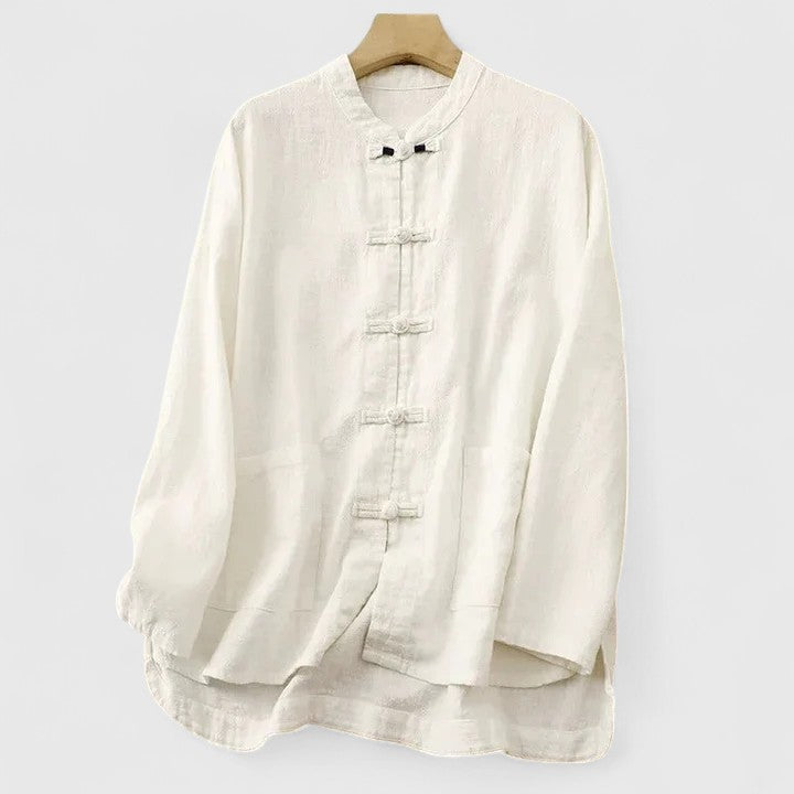 Owena | Oversized Linen Shirt with Long Sleeves
