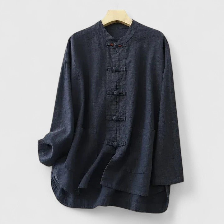 Owena | Oversized Linen Shirt with Long Sleeves