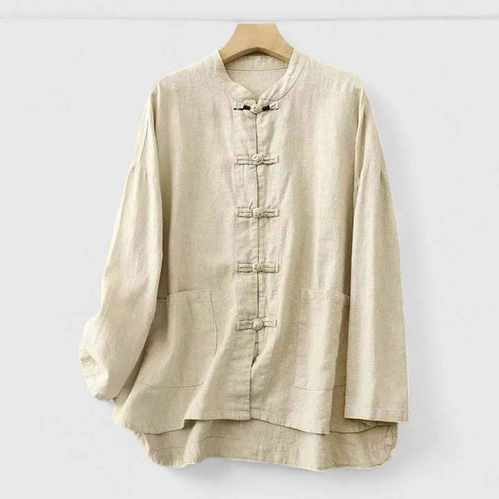 Owena | Oversized Linen Shirt with Long Sleeves