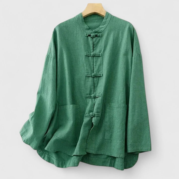 Owena | Oversized Linen Shirt with Long Sleeves