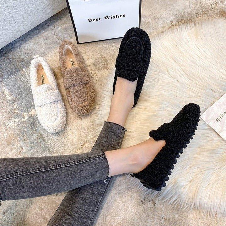 Beryl | Fluffy Faux Fur Loafers Slip-On