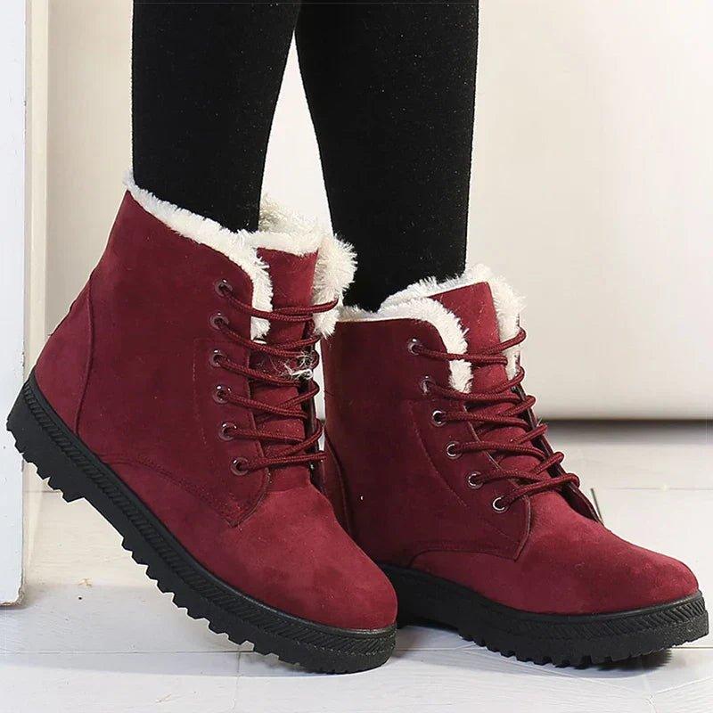 Faith | Lace-Up Padded Collar Ankle Boots