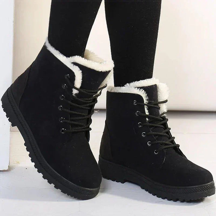 Faith | Lace-Up Padded Collar Ankle Boots