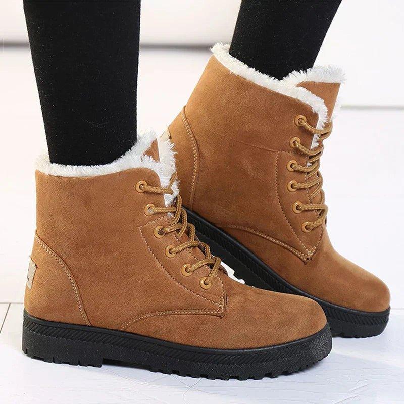 Faith | Lace-Up Padded Collar Ankle Boots