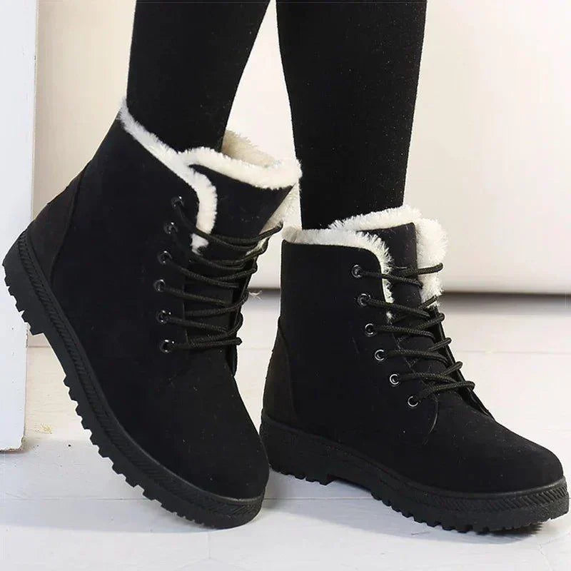 Faith | Lace-Up Padded Collar Ankle Boots