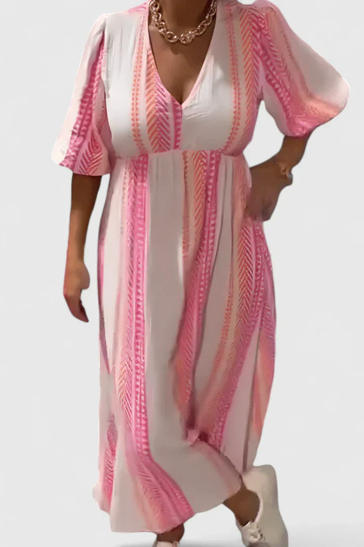 Liesel | Geometric Print Empire Waist Maxi Dress