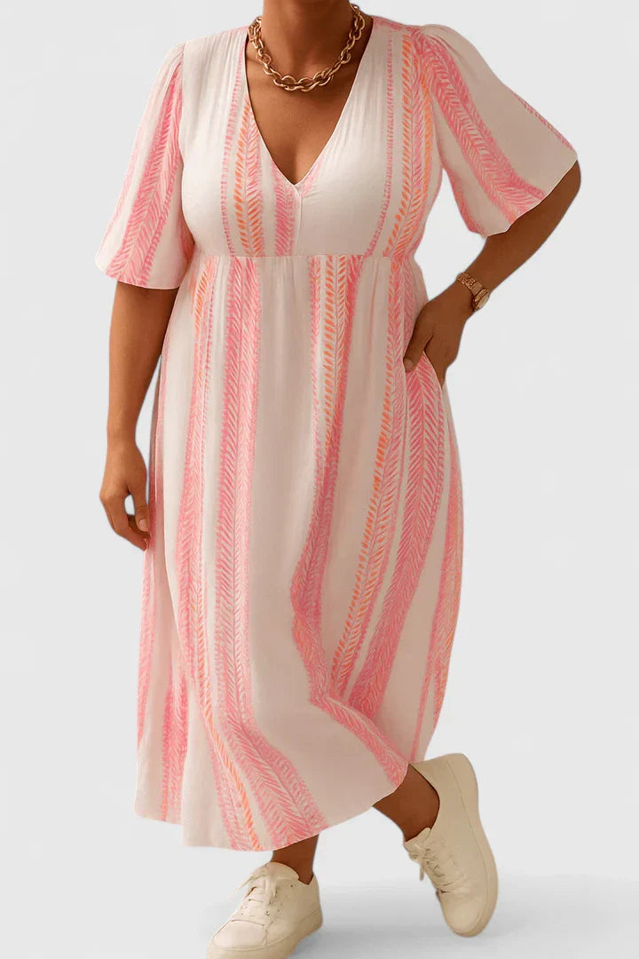 Liesel | Geometric Print Empire Waist Maxi Dress
