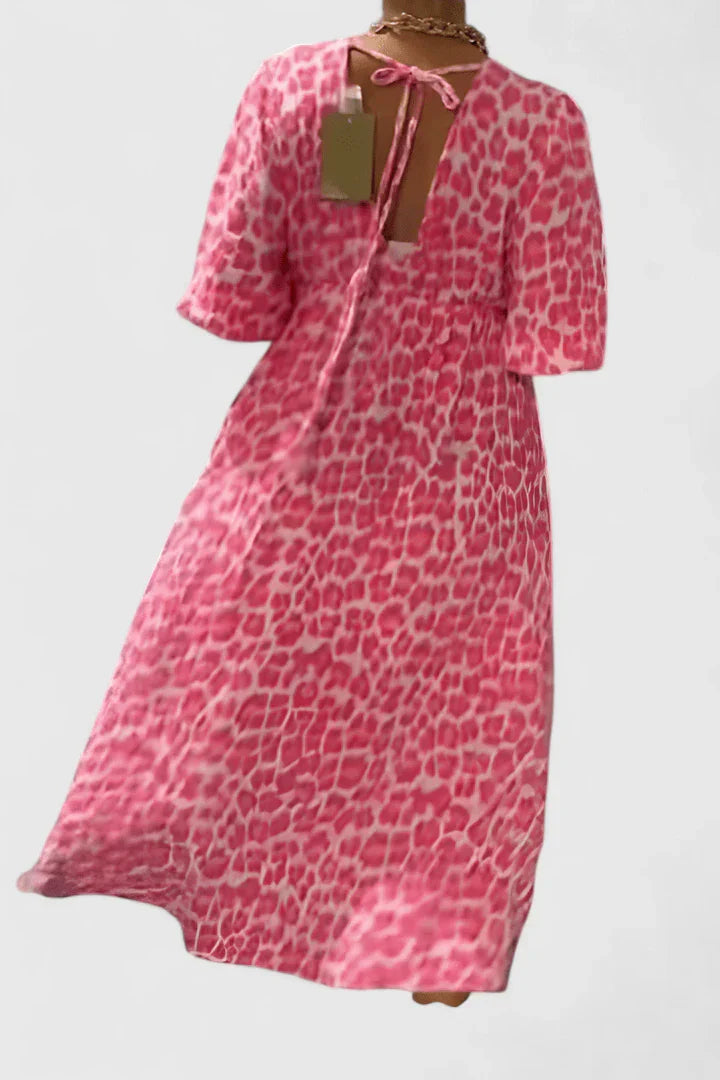 Liesel | Geometric Print Empire Waist Maxi Dress