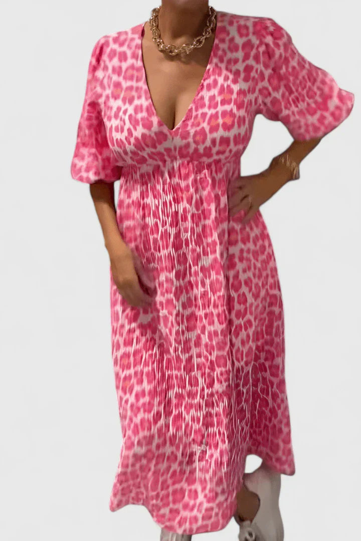 Liesel | Geometric Print Empire Waist Maxi Dress