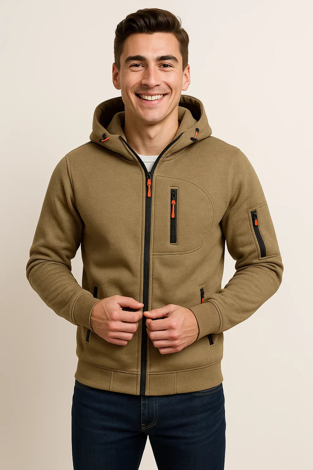 Sean | Casual Zip Front Hoodie