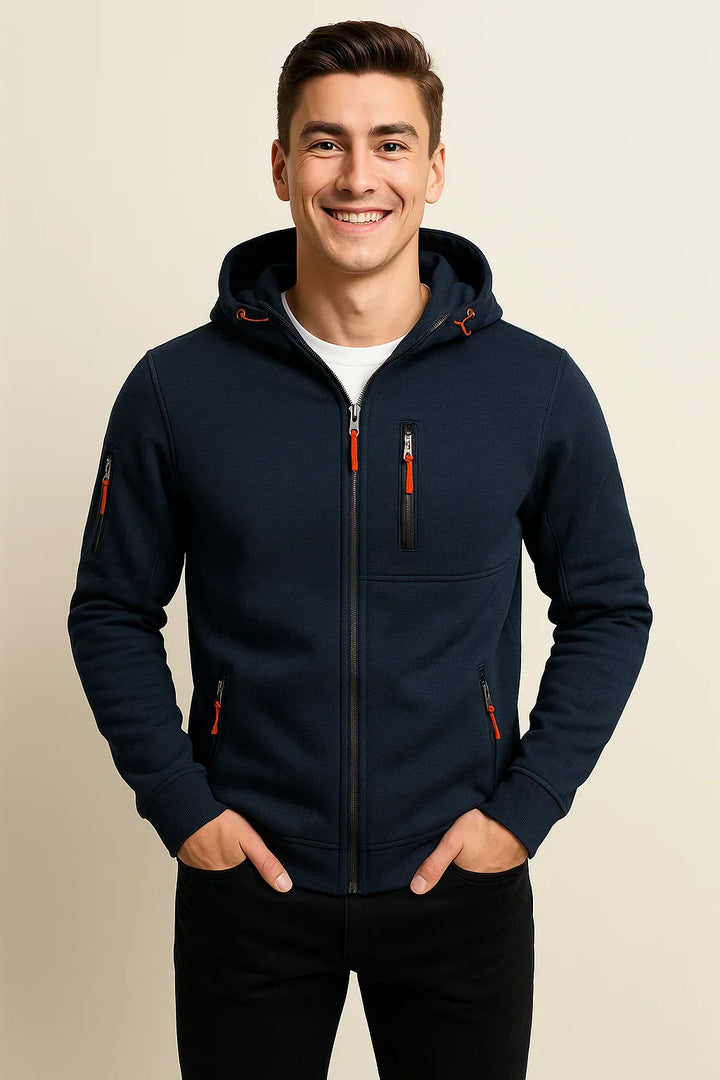 Sean | Casual Zip Front Hoodie