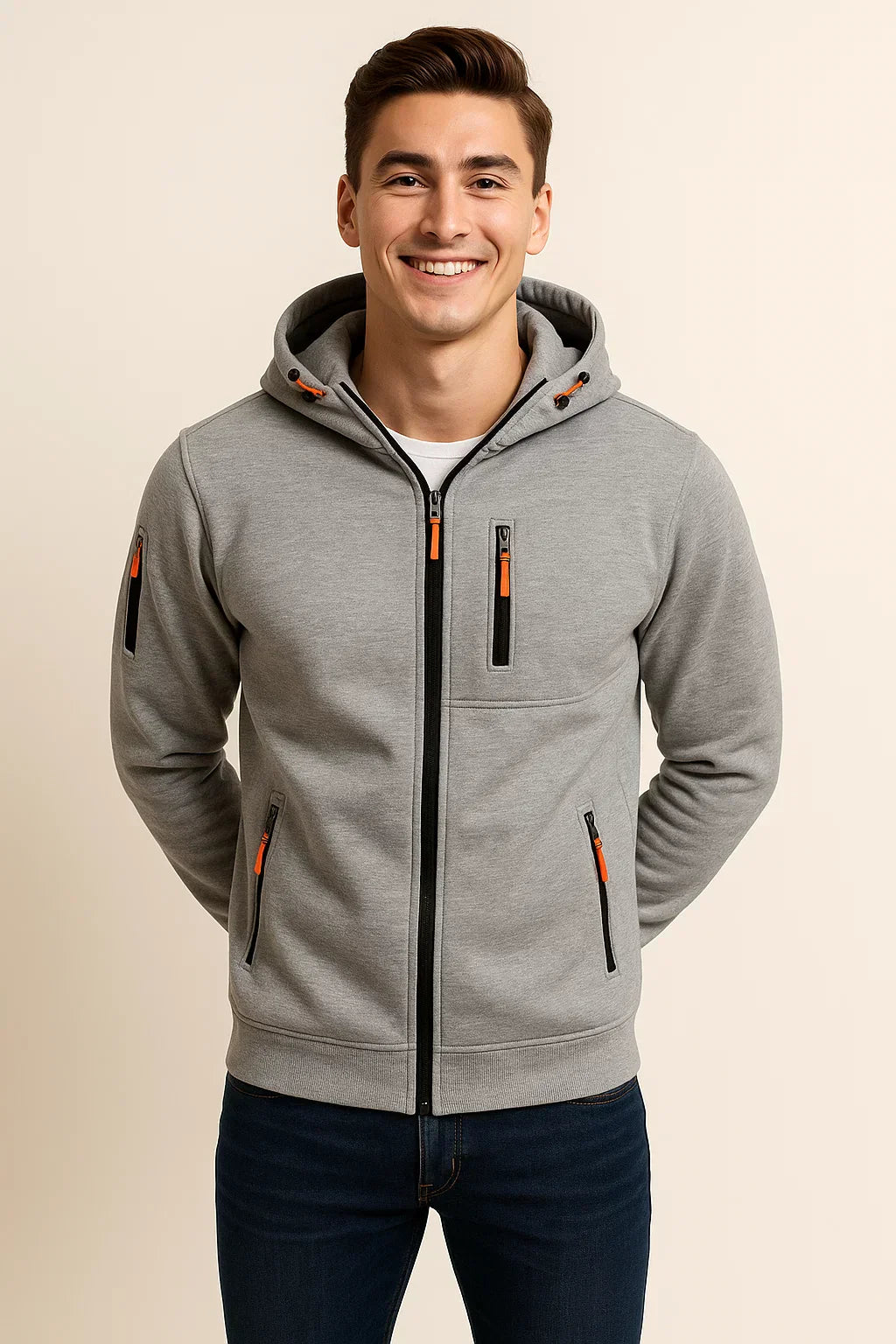 Sean | Casual Zip Front Hoodie