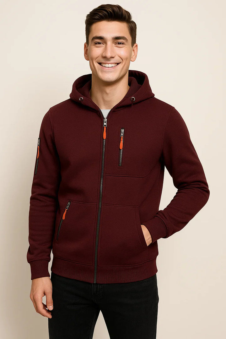 Sean | Casual Zip Front Hoodie