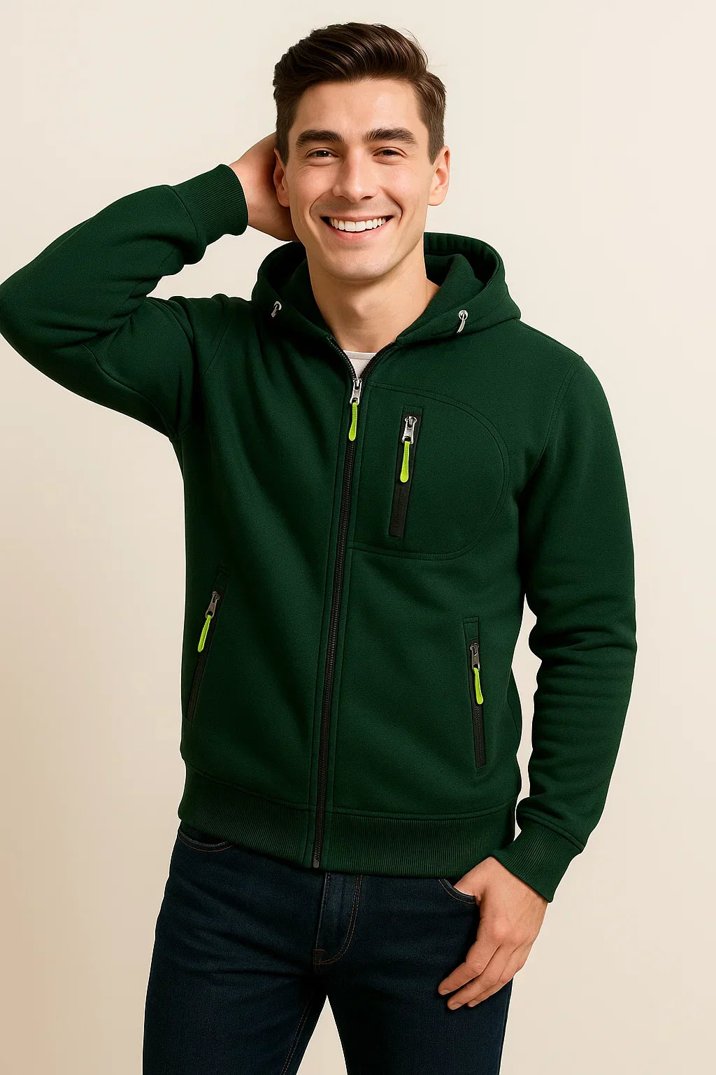 Sean | Casual Zip Front Hoodie