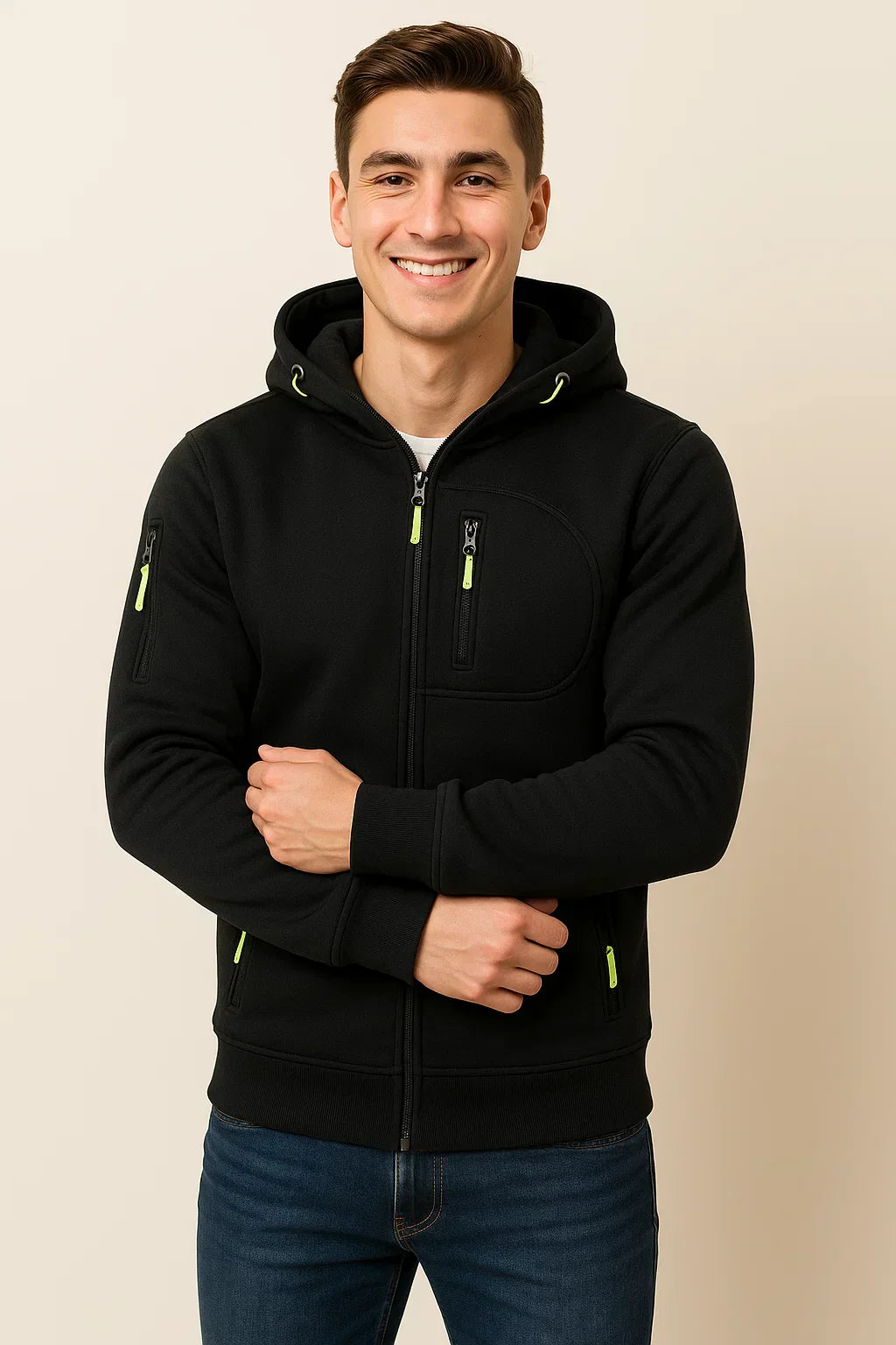 Sean | Casual Zip Front Hoodie