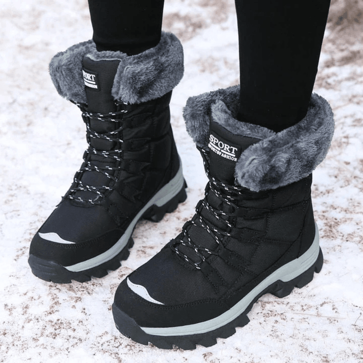 Luana | Faux Fur Lace-Up Snow Boots