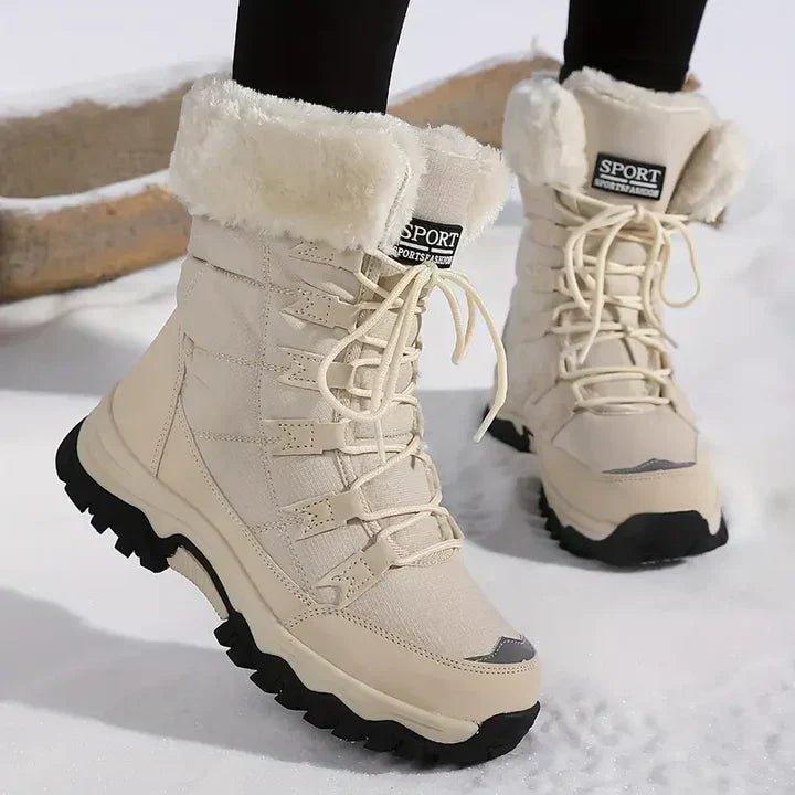 Luana | Faux Fur Lace-Up Snow Boots