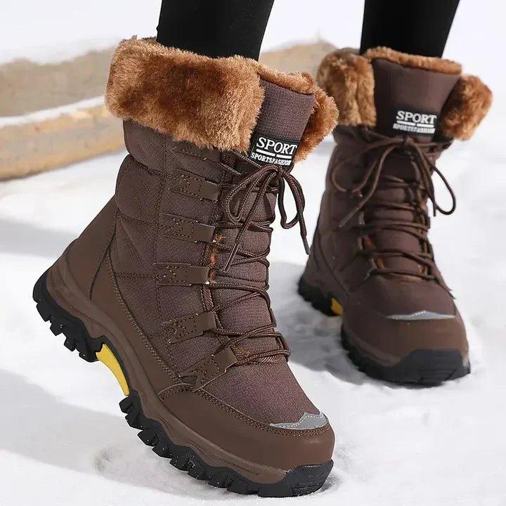 Luana | Faux Fur Lace-Up Snow Boots
