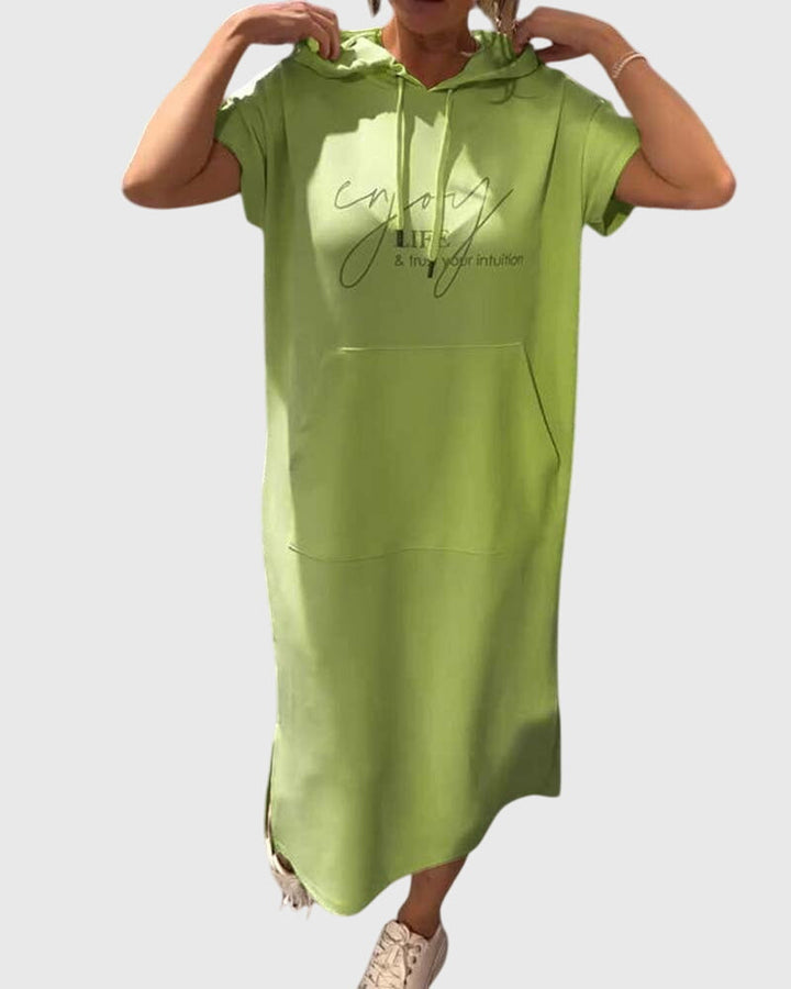 Audreen | Casual Hooded Midi Dress