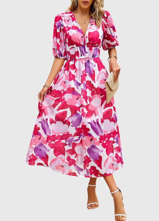 Bellina | Floral Empire Waist Midi Dress