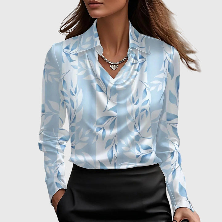 Atara | Pleated Neckline Elegant Blouse