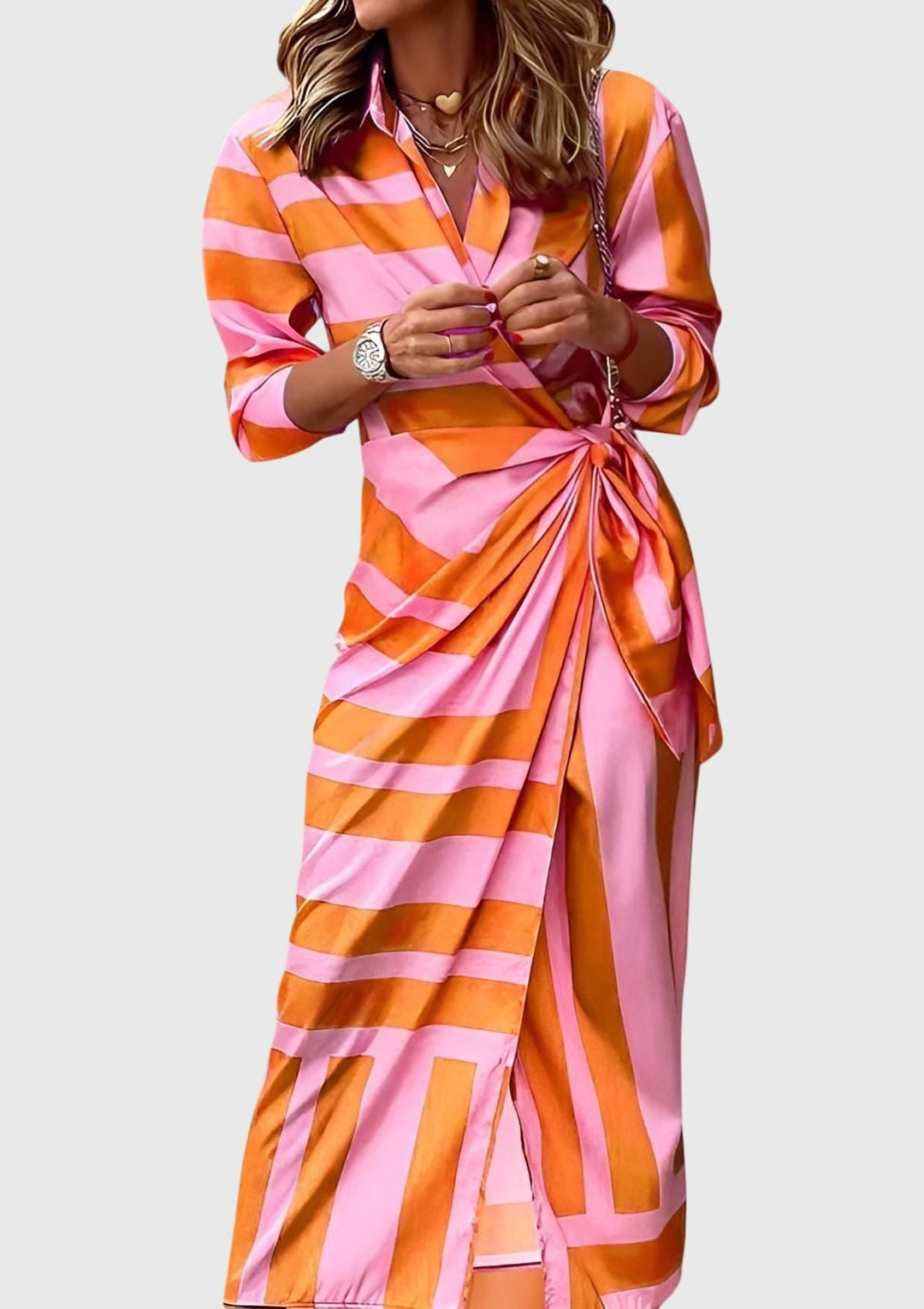 Mallory | Printed Wrap Midi Dress