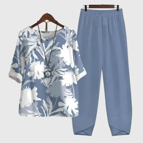 Macy | Butterfly Print Two Piece Set with Pants