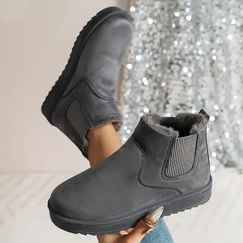 Karla | Faux Fur Lined Ankle Chelsea Boots