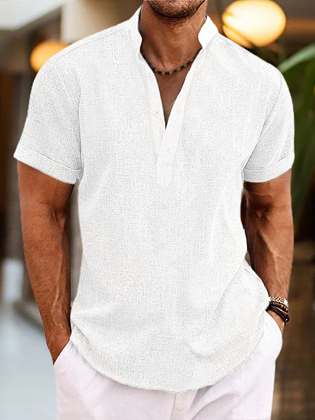 Colin | Short Sleeve Henley Shirt