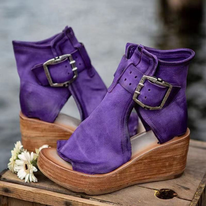 Adriana | Ankle Buckle Wedge Sandals