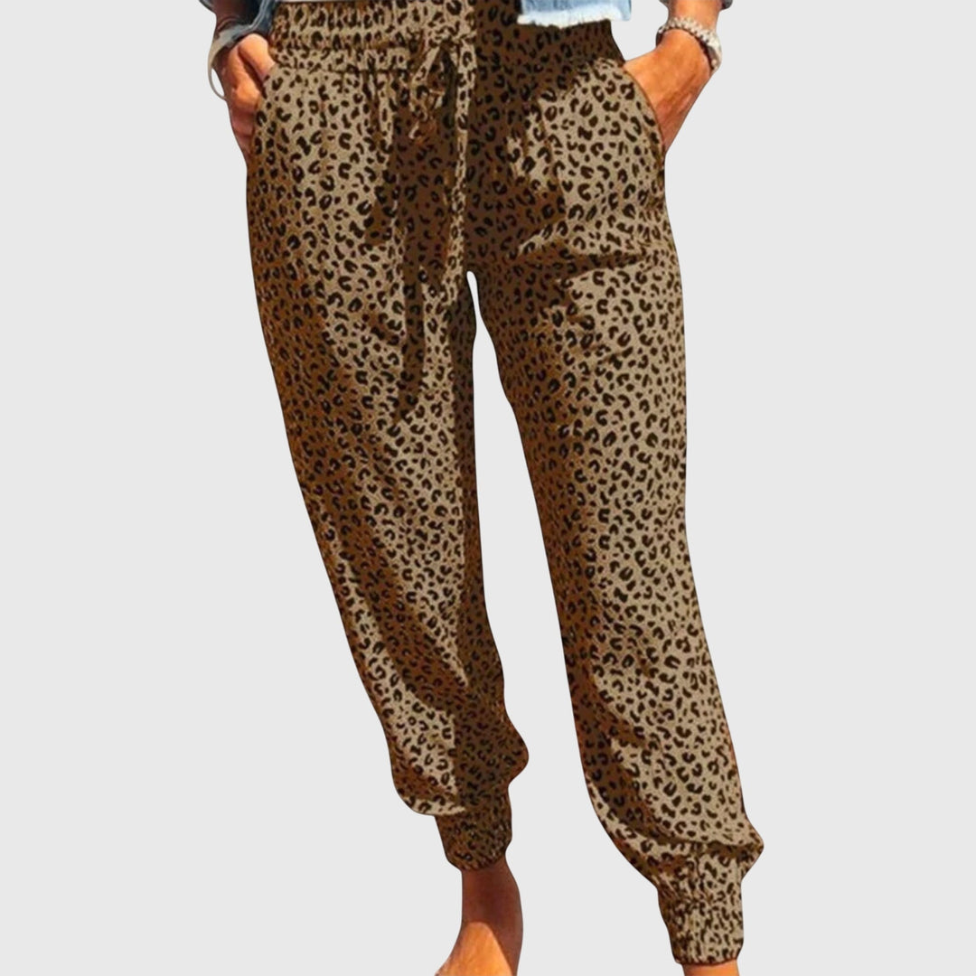 Emily | Leopard Print Jogger Pants with Pockets