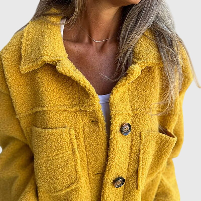 Calliope | Button-Up Sherpa Jacket with Pockets